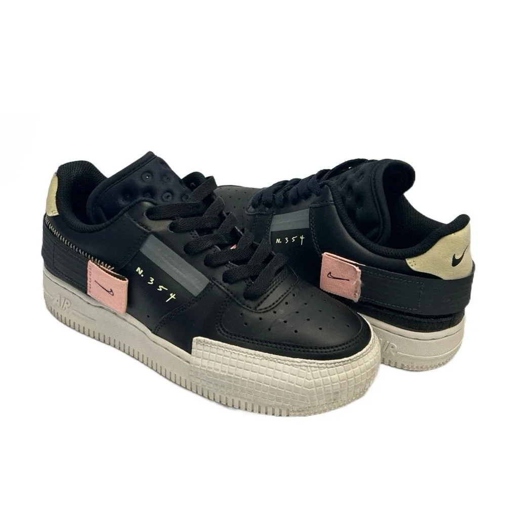 Nike‎ AF1-Type Air Force 1 Type Low Black-Anthracite-Zinnia Youth Size 4.5Y